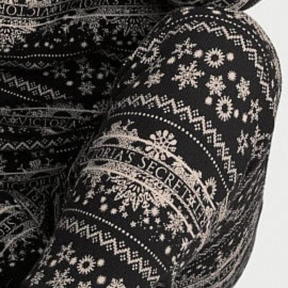 VICTORIA'S SECRET XXL Thermal Long Pajama Set Adorable Fair Isle PJ P.J. PJs NWT - Picture 4 of 14